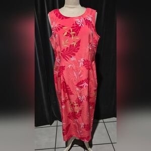 Kathie Lee Collection Coral Floral Midi Dress